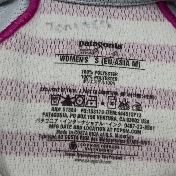Patagonia Shirt Women S Capilene 3 Midweight Striped Pink Gray Gorpcore Camping - Picture 6 of 7